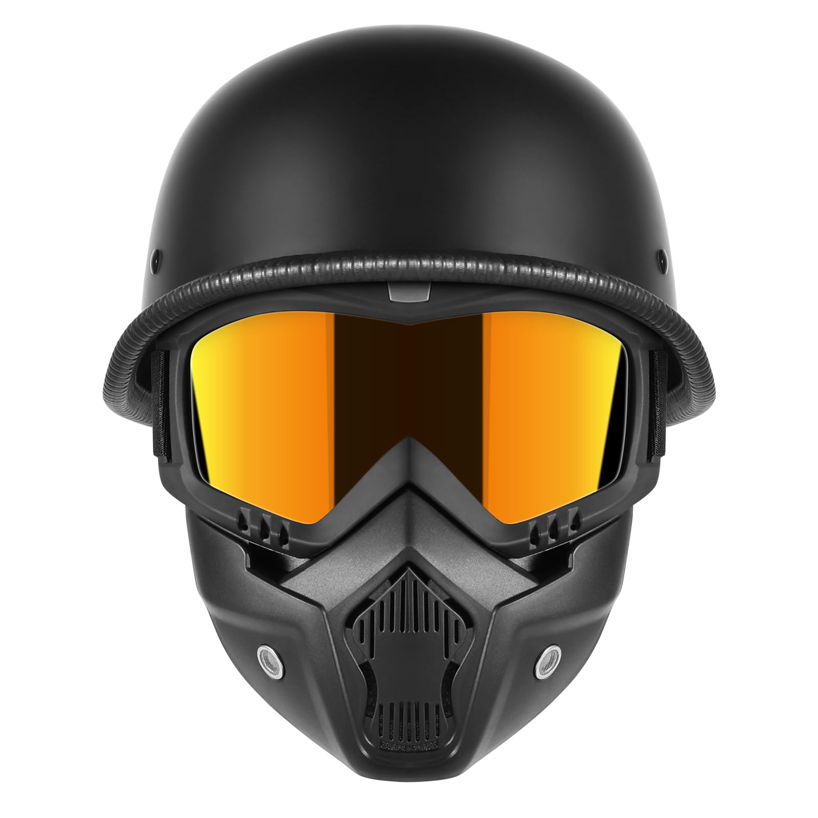 TRUSTERTHEE front view helmet showing retro style and DOT safety benefit