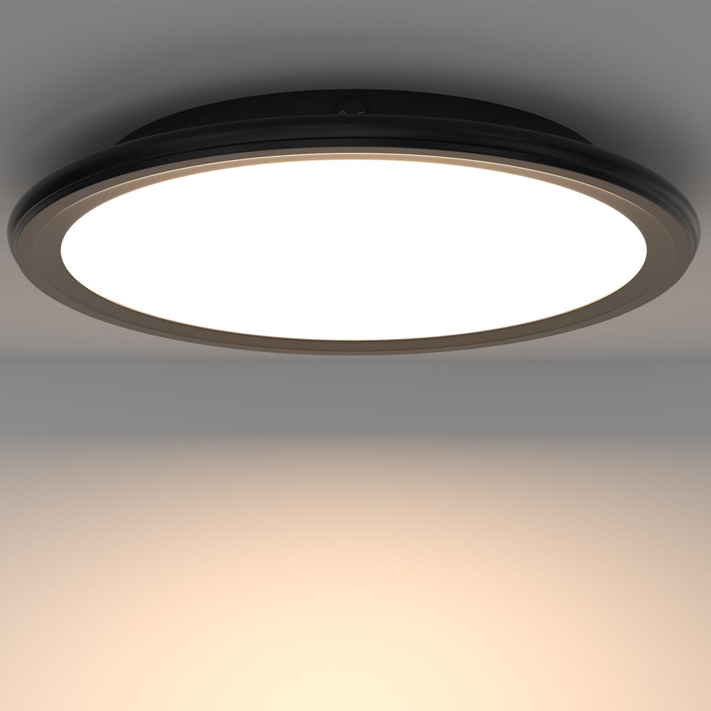 TrustWheel front view ceiling light showing modern round design and even glow