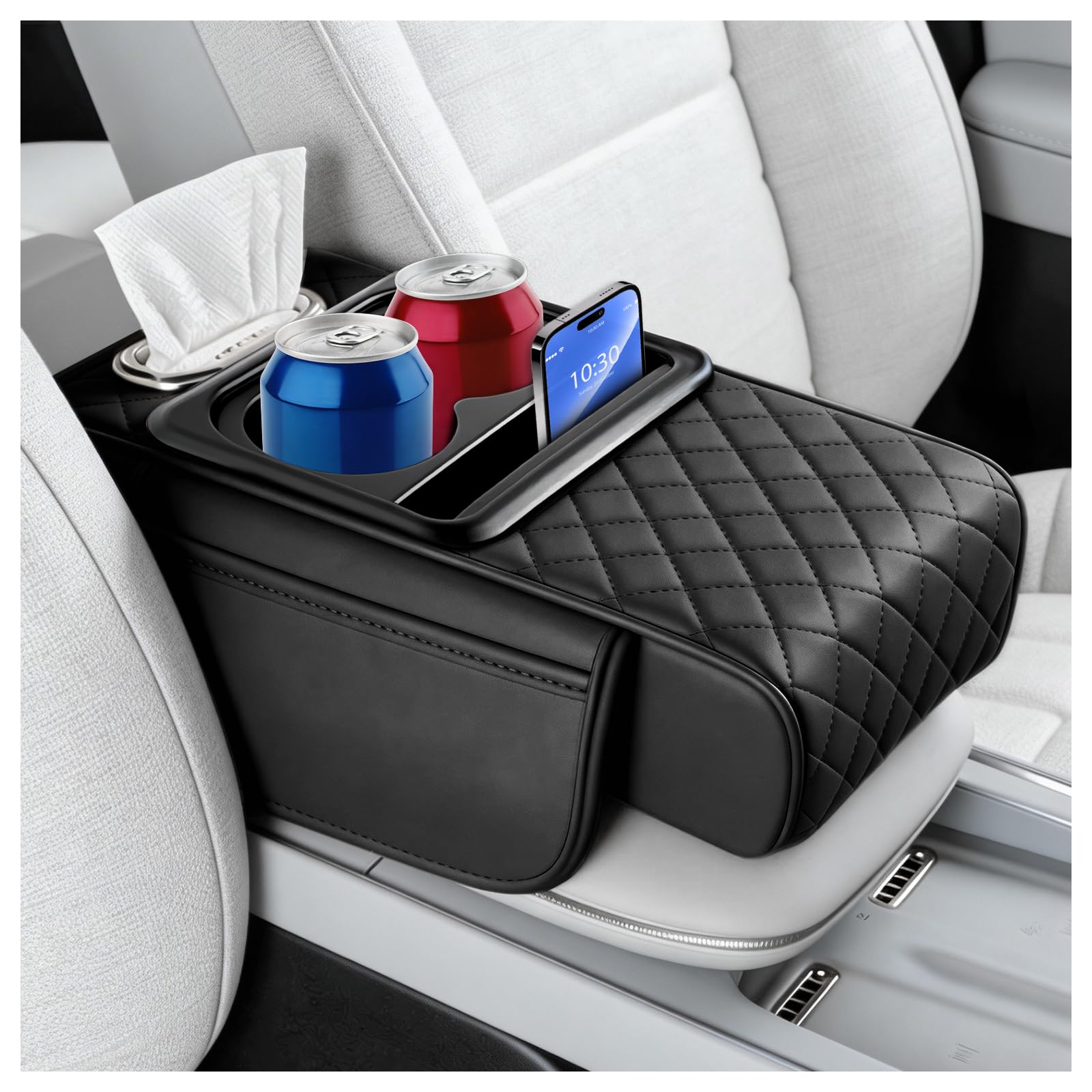 TSIEBRV front view of armrest cover showing organized layout and quick access
