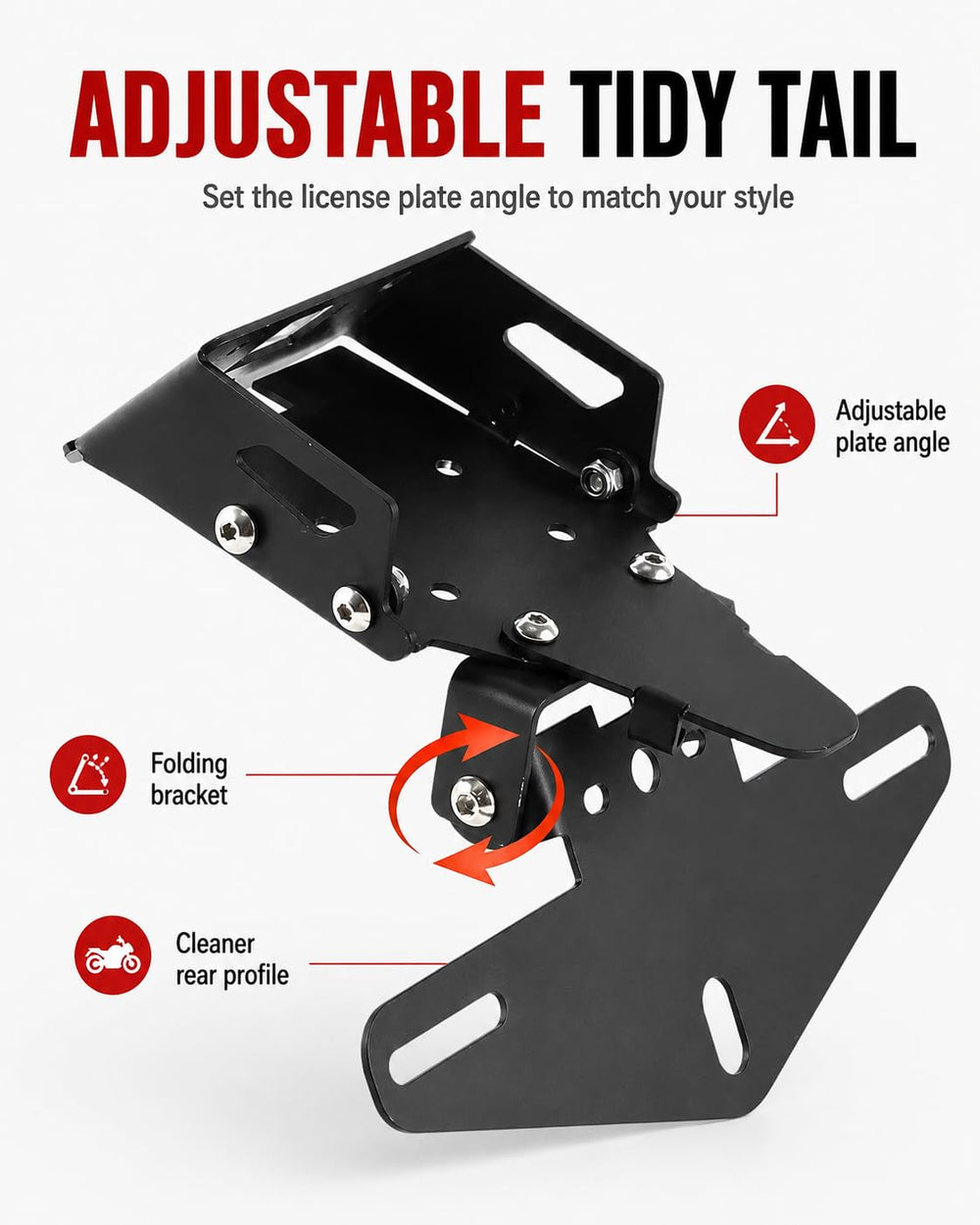 TT719 folding bracket adjusted to show reduced plate exposure and safety
