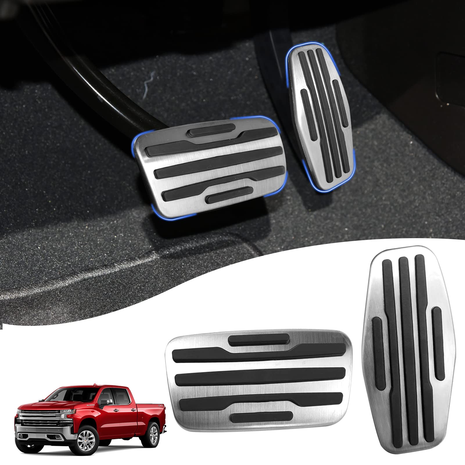 TTCR-II front pedal cover on Chevy Silverado showcasing stylish durable upgrade