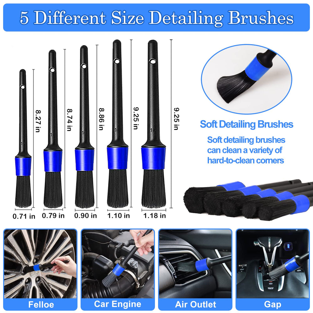 TTRCB assortment of hand detailing brushes for vents seams and upholstery benefit
