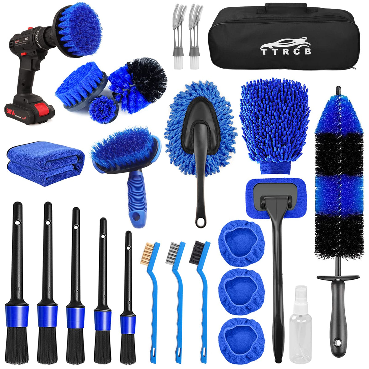 TTRCB front kit layout showing all 26 pieces and organizer bag for complete cleaning