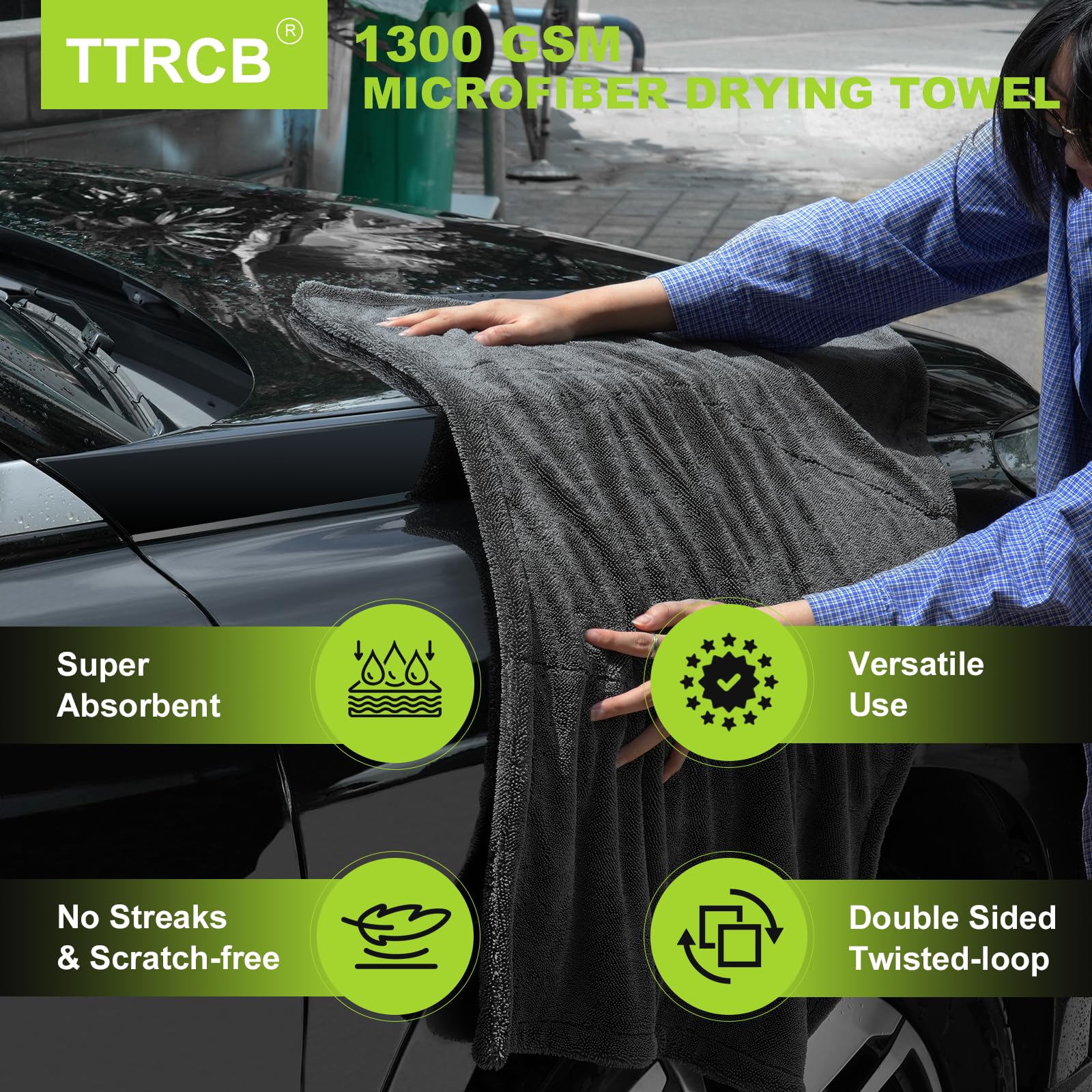 TTRCB large 24x36 towel detail demonstrating soft pile and fast water pickup