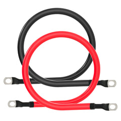 TUELETFU front view of red and black 2 AWG cable pair, shows neat packaging and ready-to-install convenience