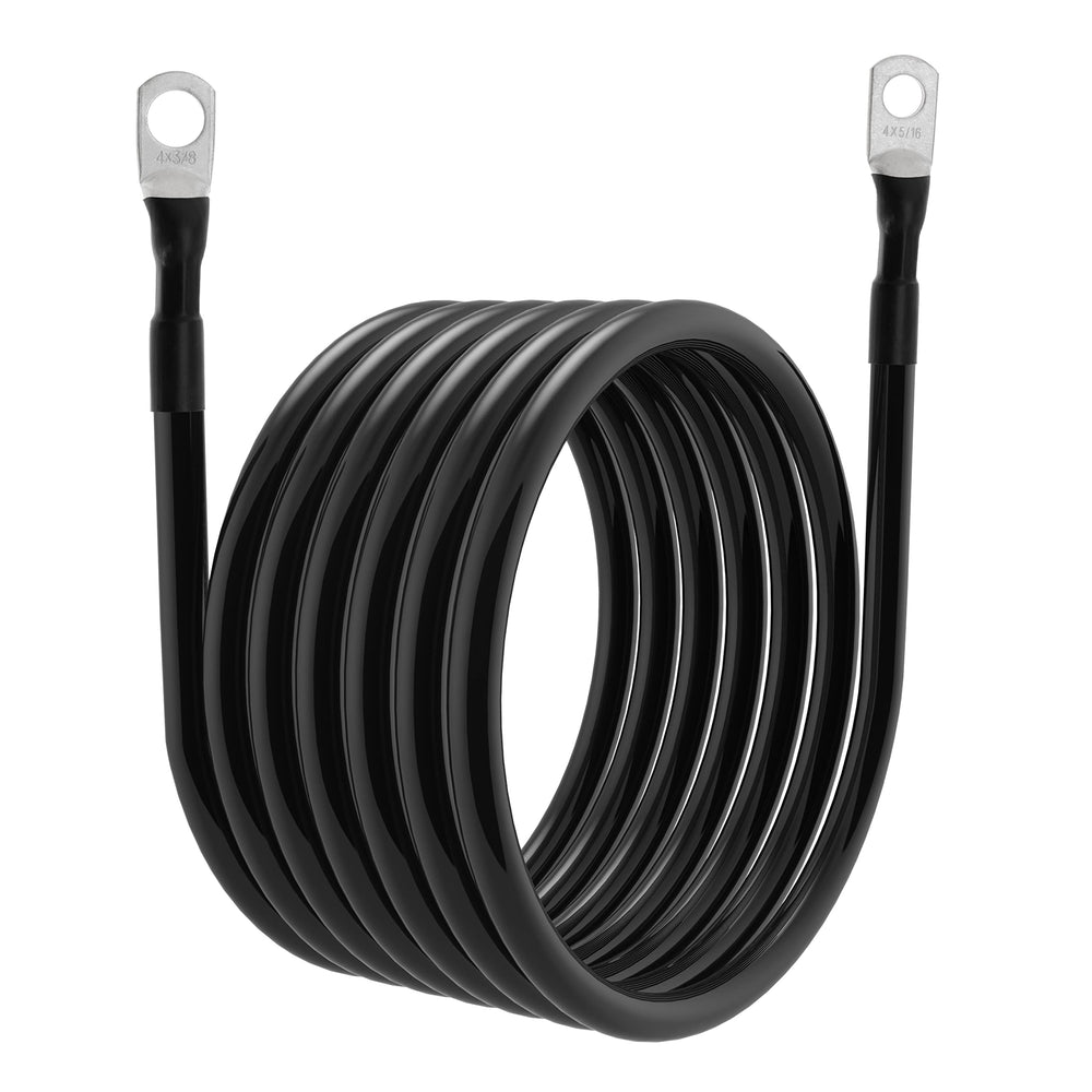 TUELETFU packaged cable pair with label showing included red and black set and specs