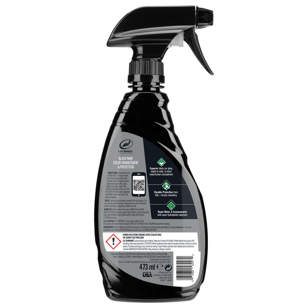 Turtle Wax used on a parked black sedan showing showroom-like finish