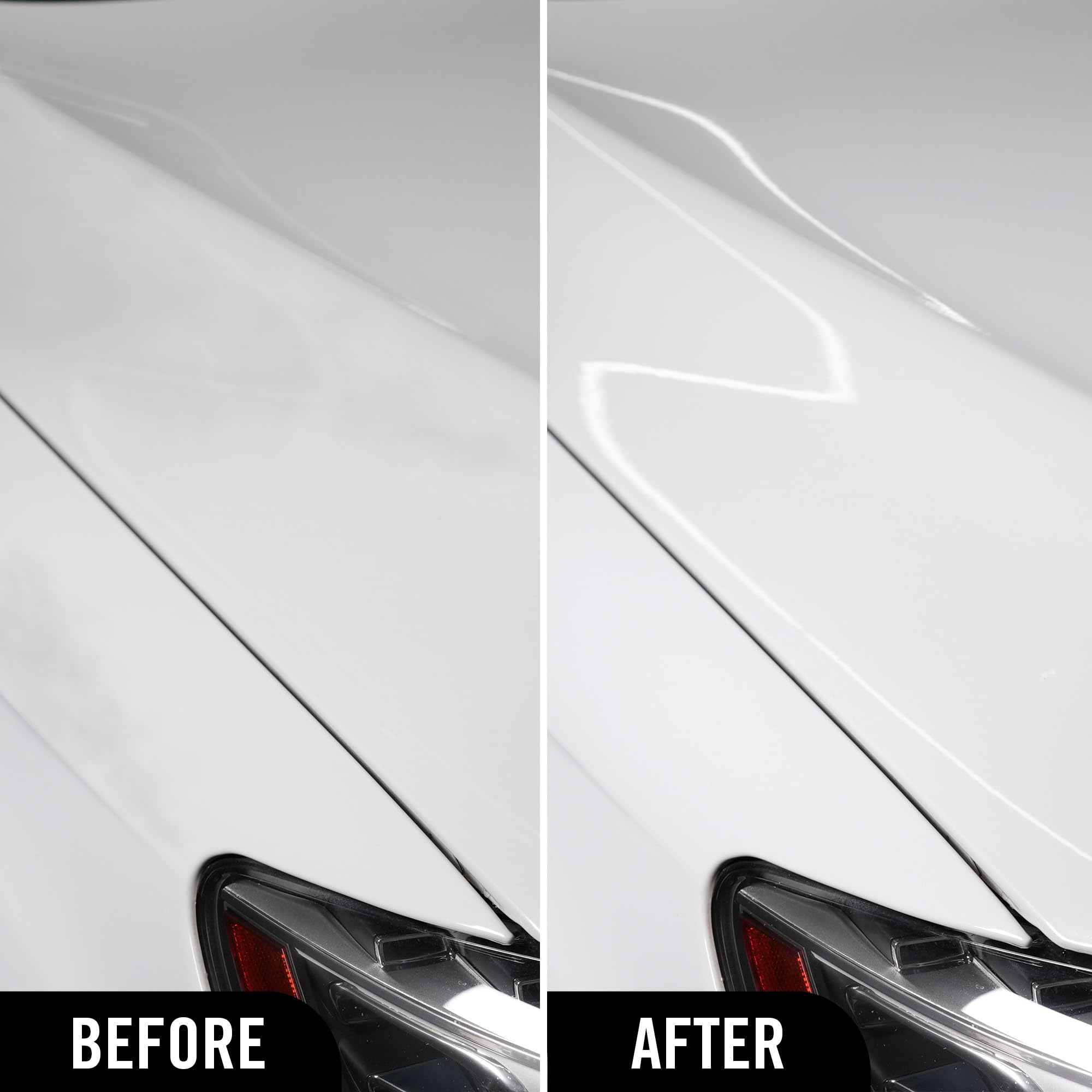 Turtle Wax before and after white panel showing restored color boost