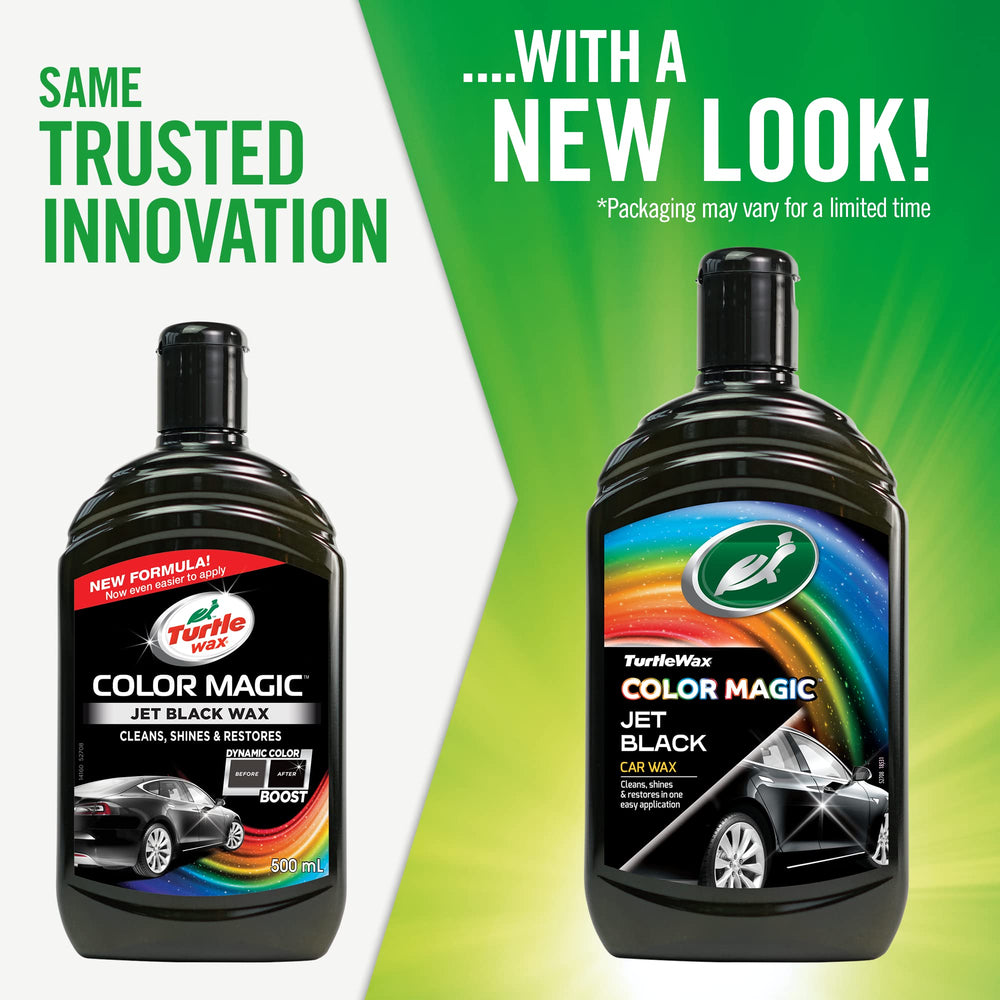 Turtle Wax Color Magic used on black car in driveway for showroom shine