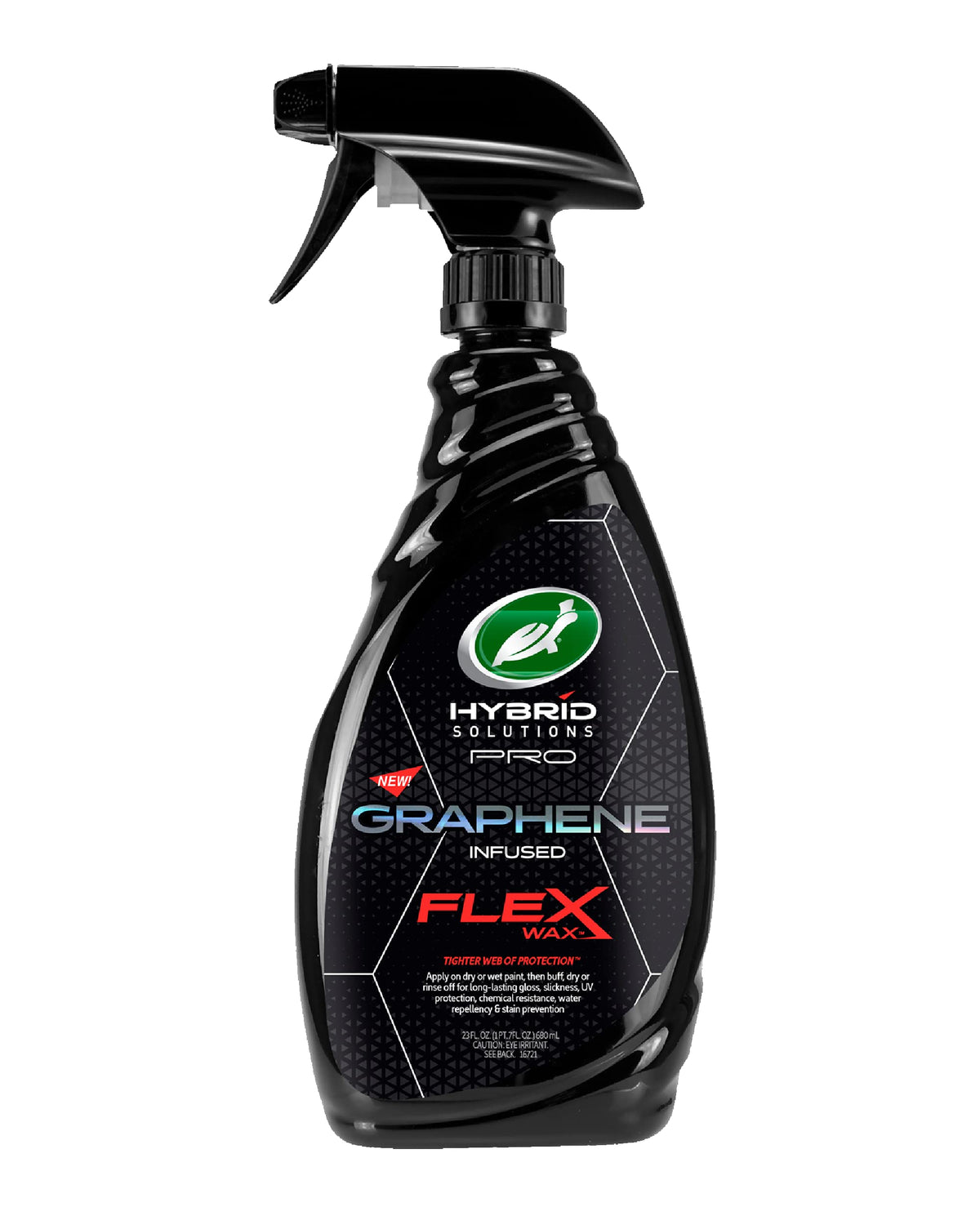 Turtle Wax bottle front label showing branding and 23 oz size with clear benefits