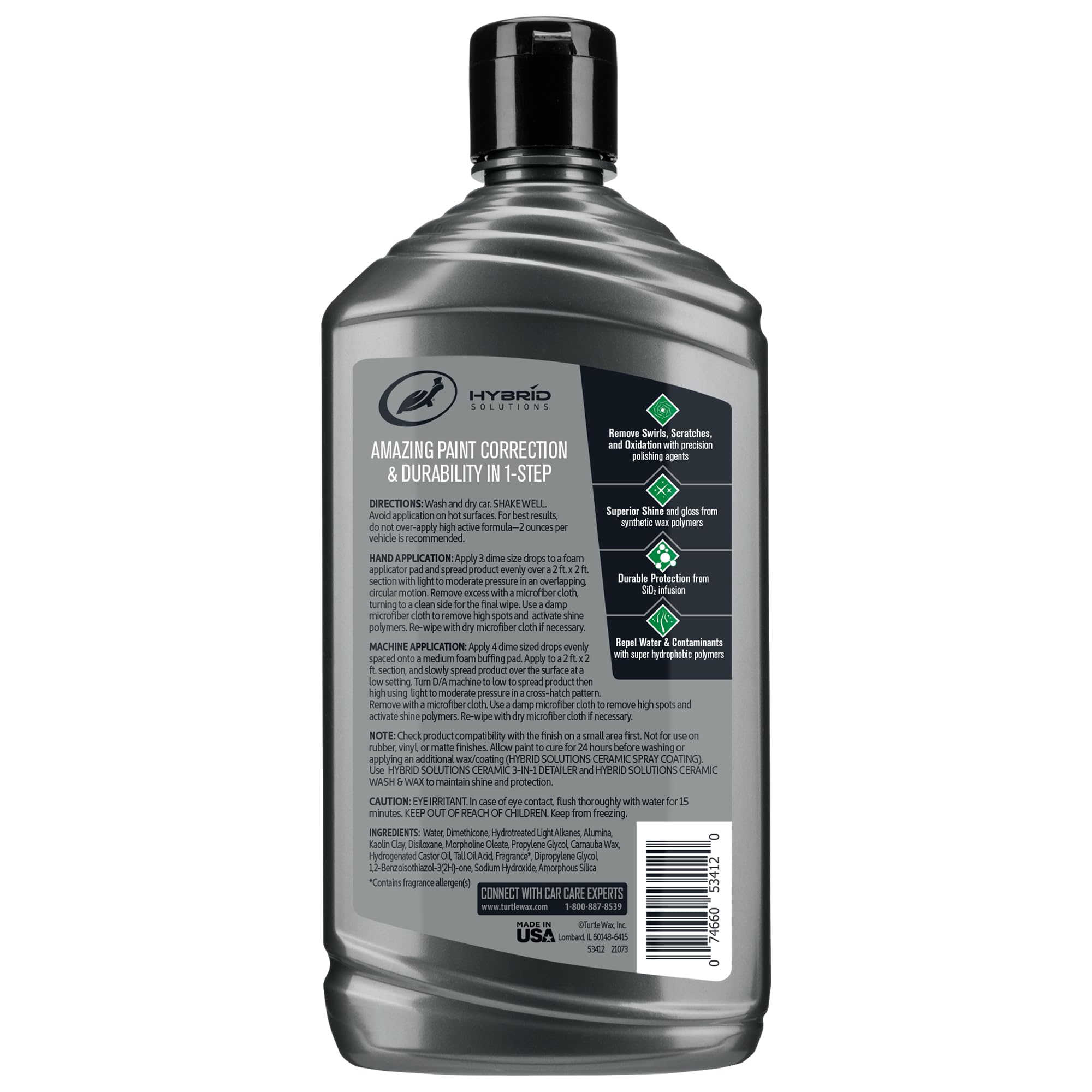 Turtle Wax on parked car showing deep shine and water beading benefit