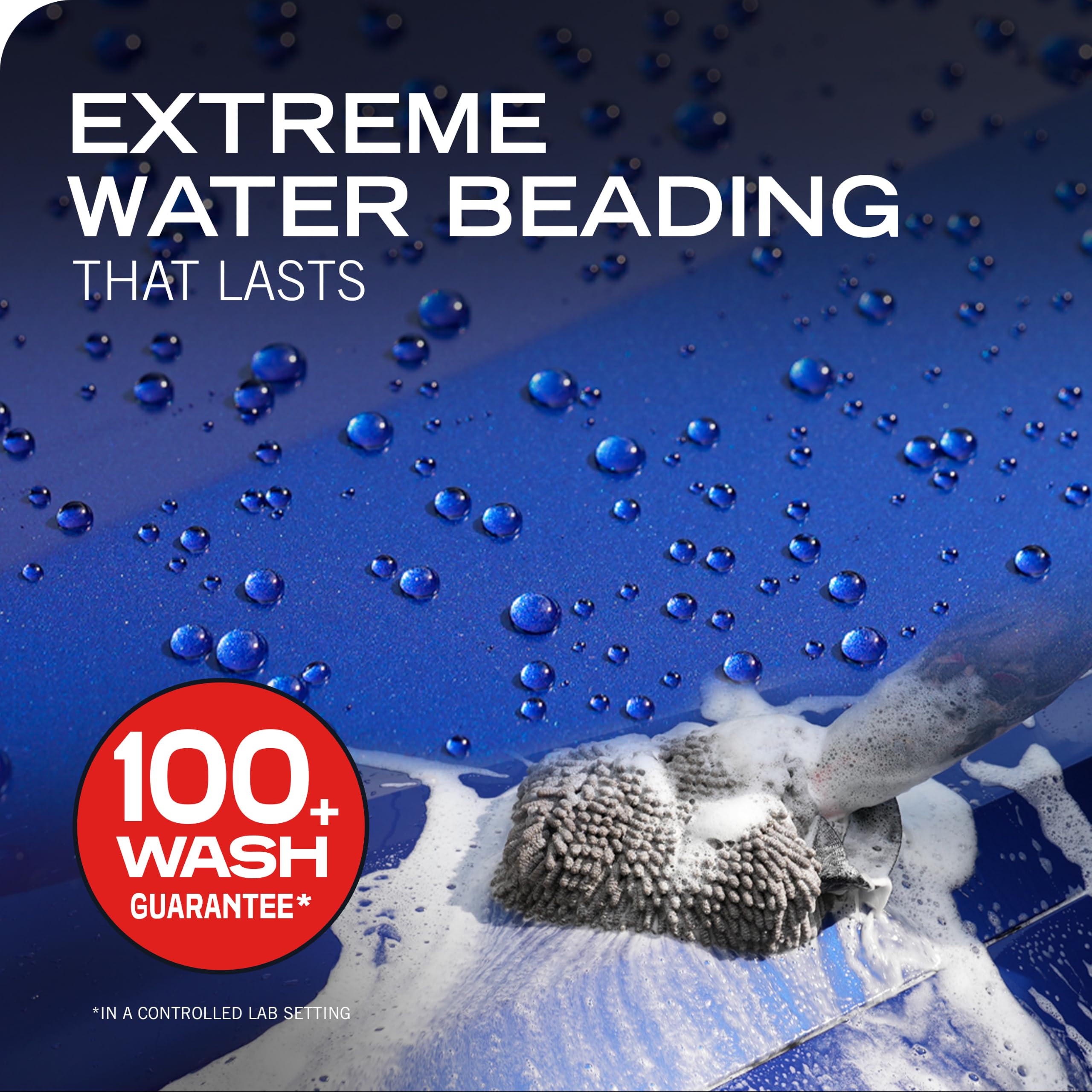 Turtle Wax Pure Bead being applied to car hood demonstrating streak-free wipe benefit