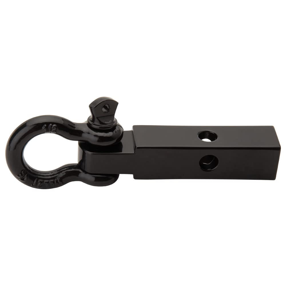 TUSK close-up of 1/2 inch steel recovery shackle and powder coat finish highlighting durability