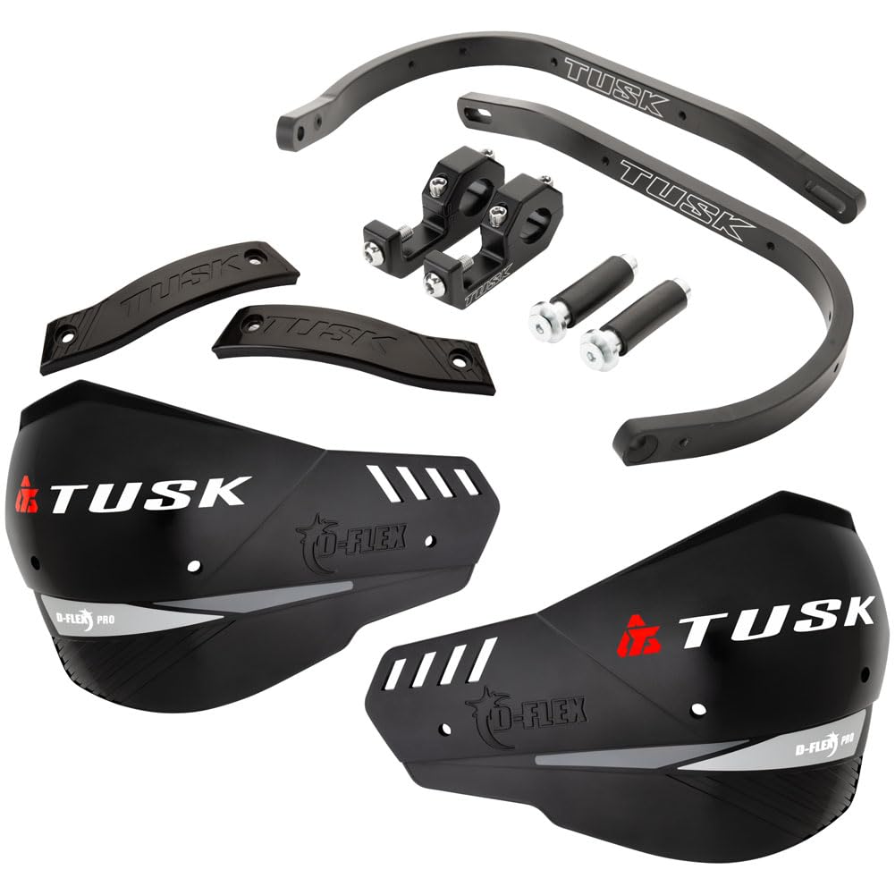 TUSK D-Flex Pro front view showing black aluminum bars and shields for rugged protection