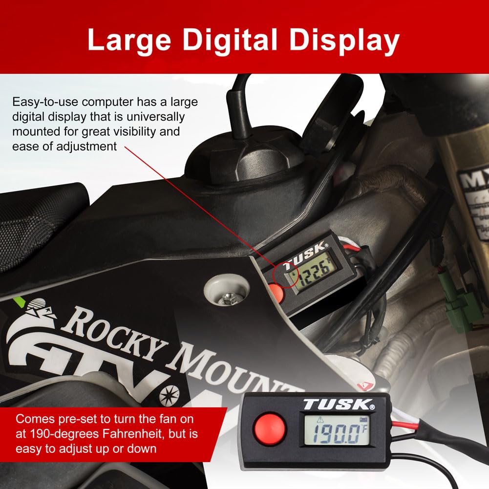 TUSK radiator fin sensor close-up for tool-free sensor mounting benefit