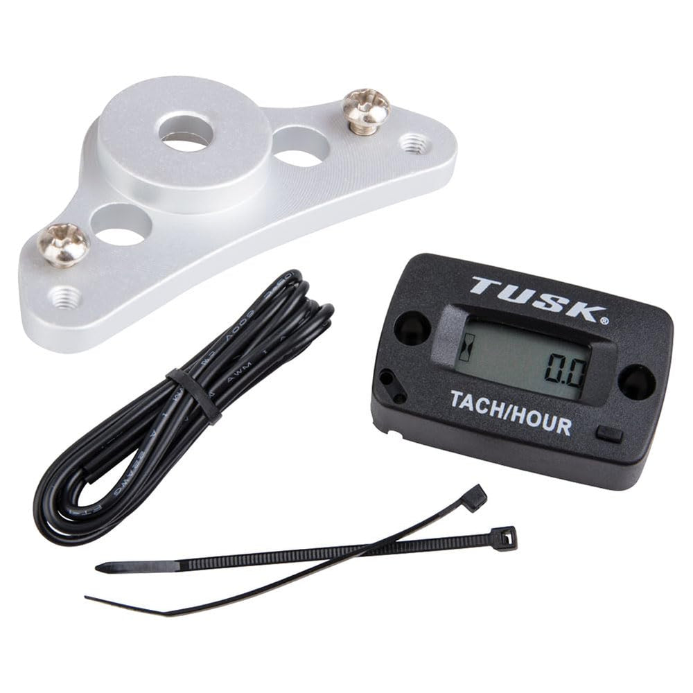 TUSK front view of tach/hour meter showing clear display and durable case