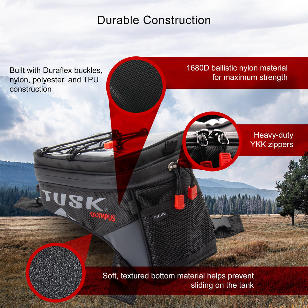 TUSK textured TPU base for tank grip and anti‑slip stability