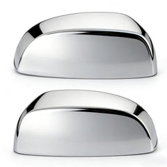Tutor Auto chrome mirror covers front view showing clean polished upgrade benefit