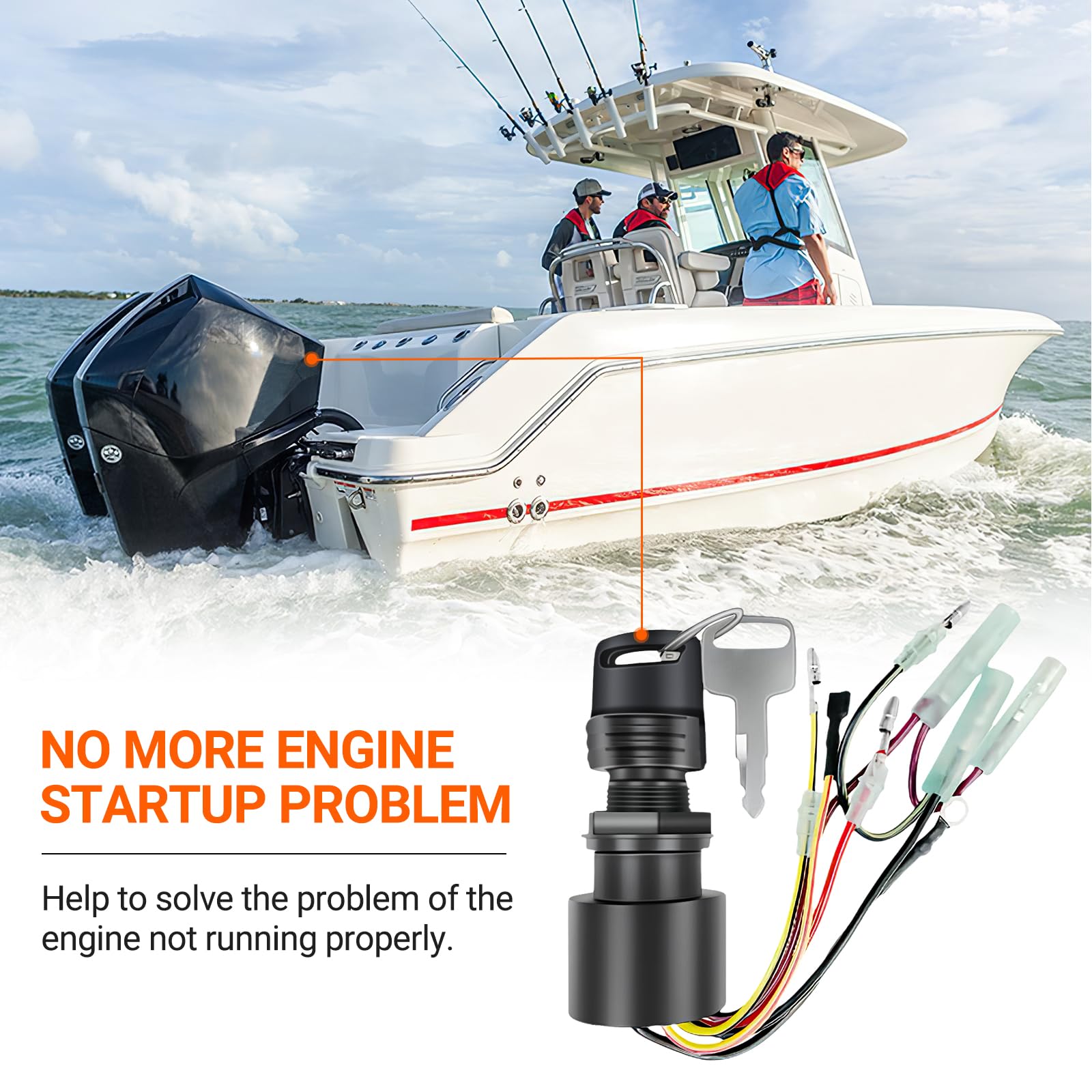 Tutor Auto ignition switch installed in a marine control box for immediate use