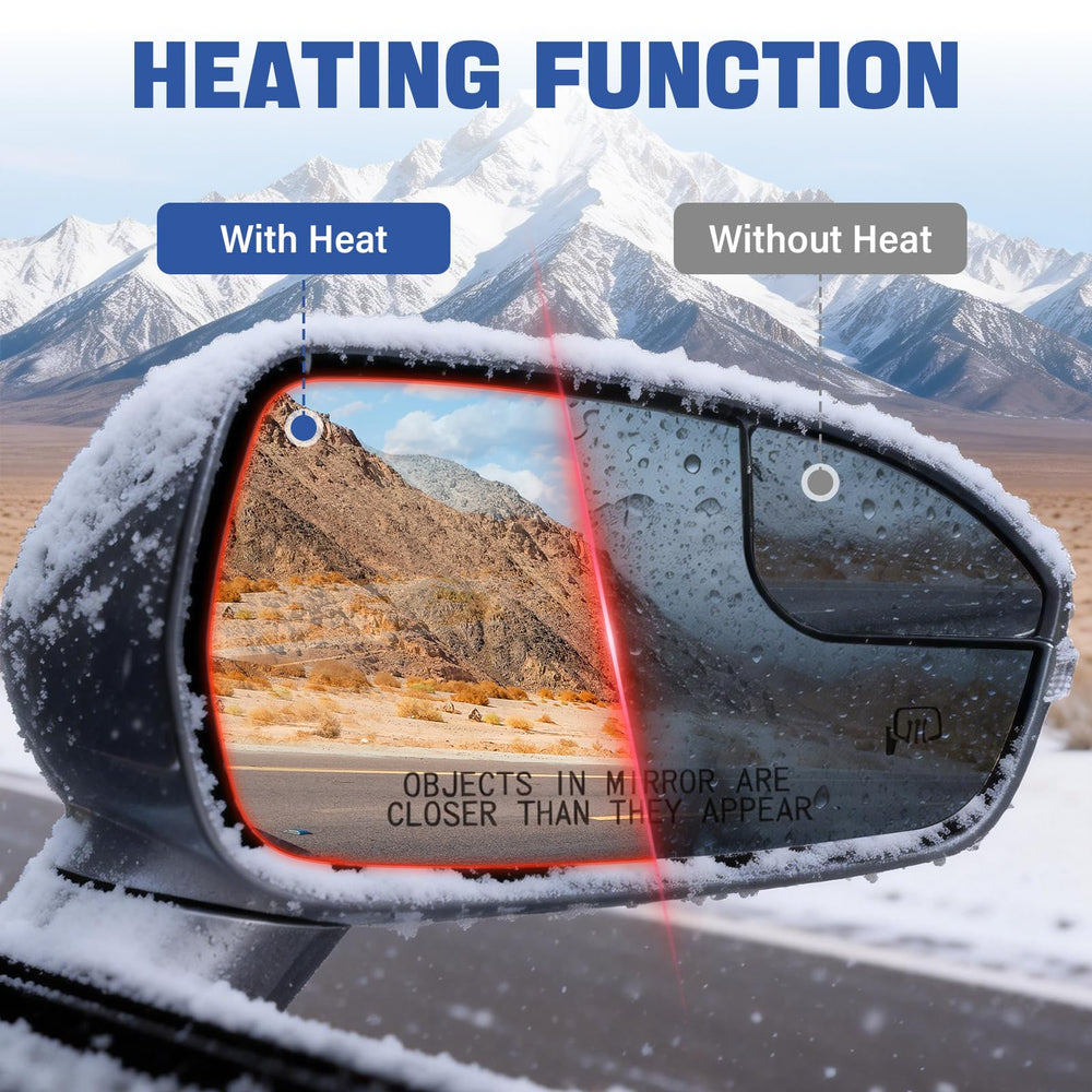 Tutor Auto mirror installed on Fusion door illustrating factory alignment and trim match