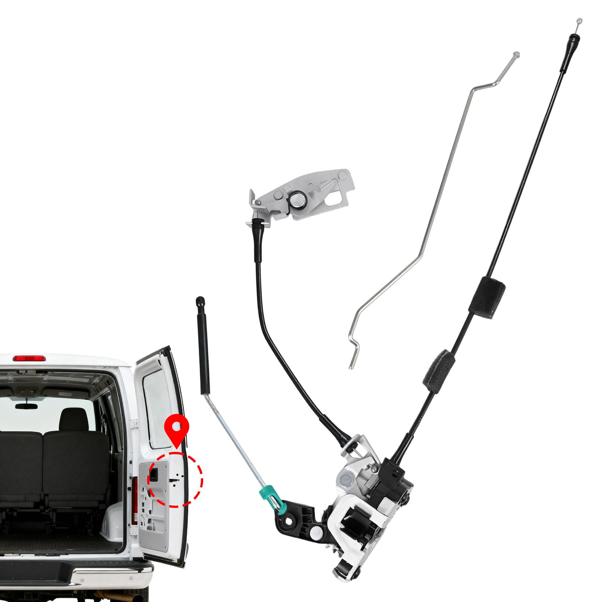Tutor Auto front view of rear right door latch showing secure design and fit