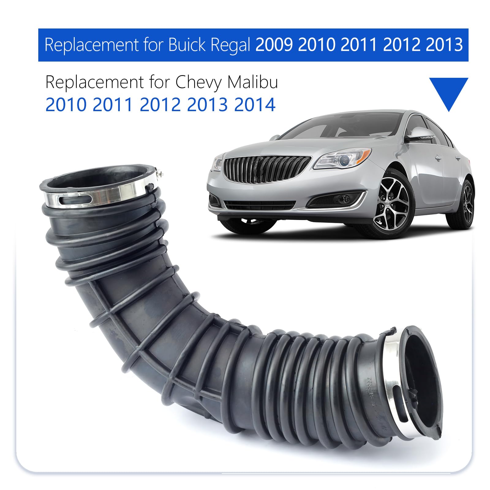 TUTUSIA intake hose angled to show mounting points for straightforward installation benefit