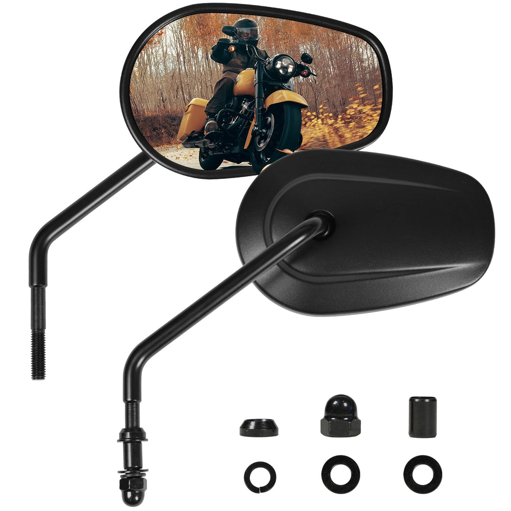 Tvitano handlebar front view showing full mirror and extended reach benefit
