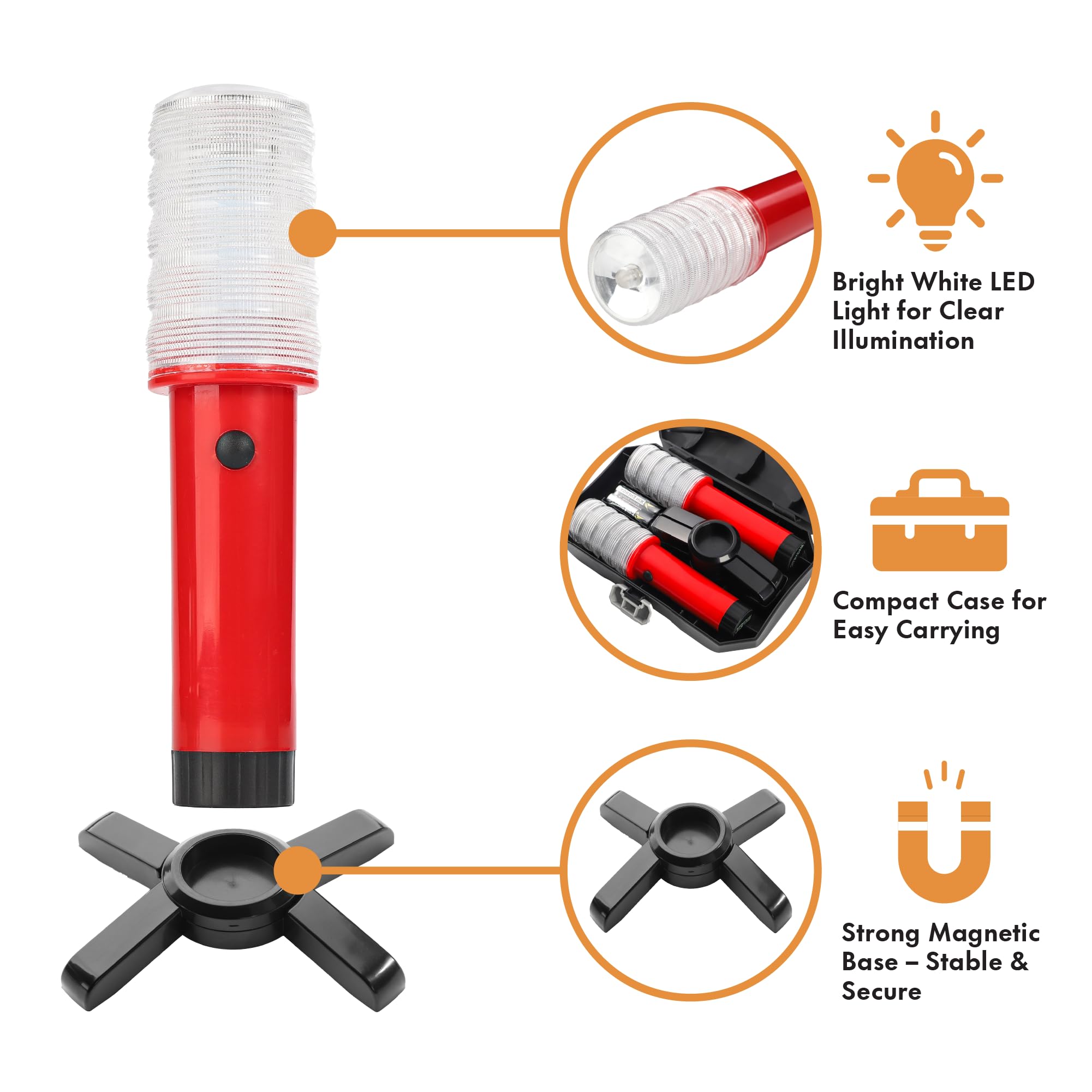 Twinkle Star magnetic base attached to car hood for secure placement
