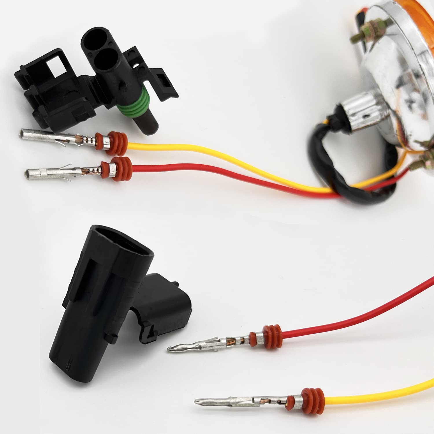 Twippo connectors beside ruler for scale to confirm 18–14 AWG compatibility