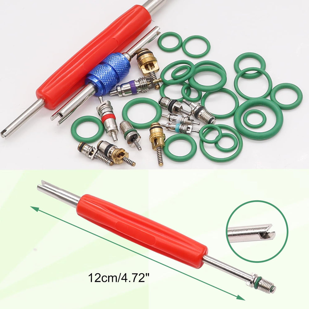 TWTADE kit arranged on a workshop bench illustrating ready-to-use A/C repair parts for technicians