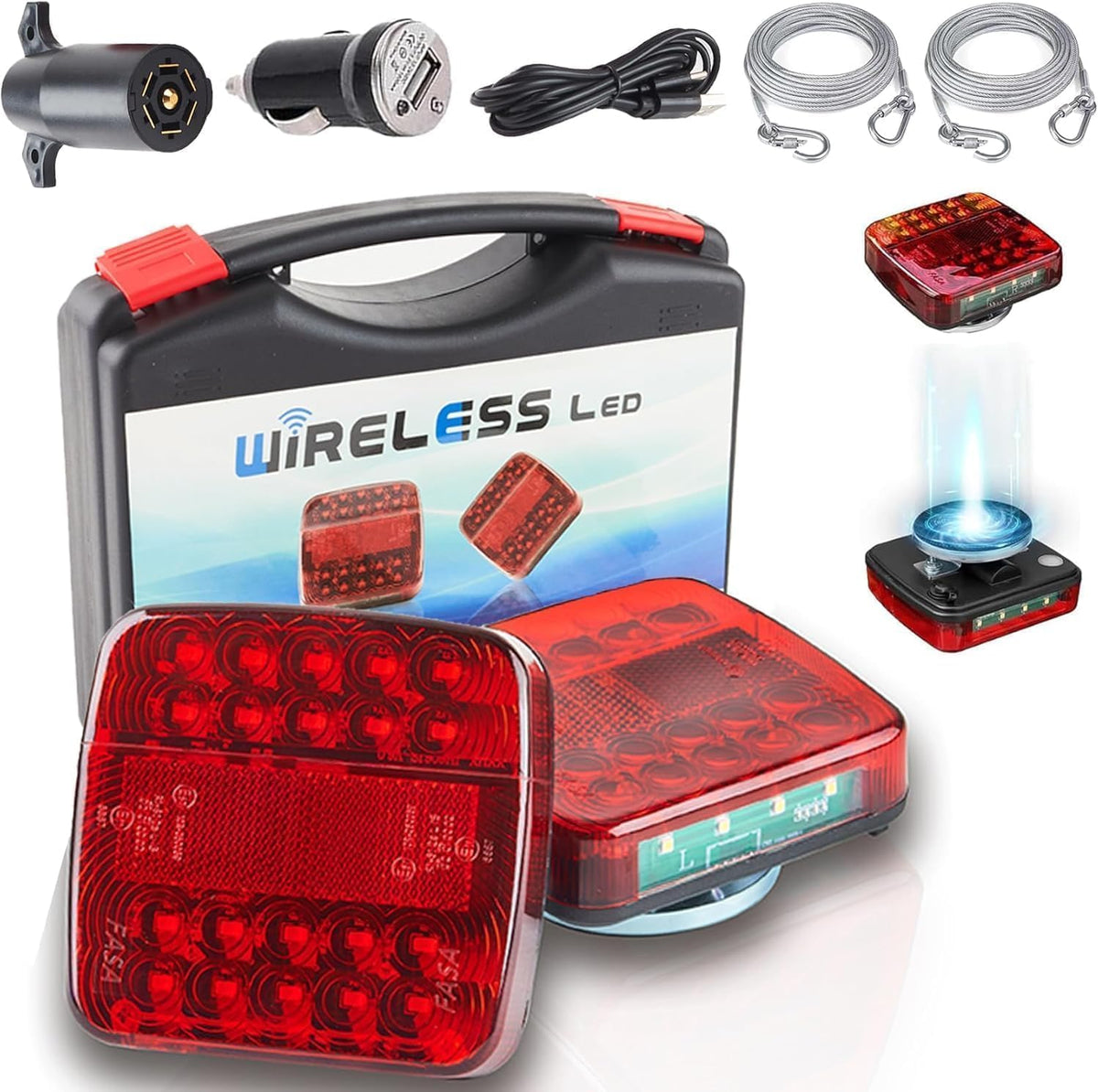 TXGSDXS front view of both lamps showing bright signals and secure mounting