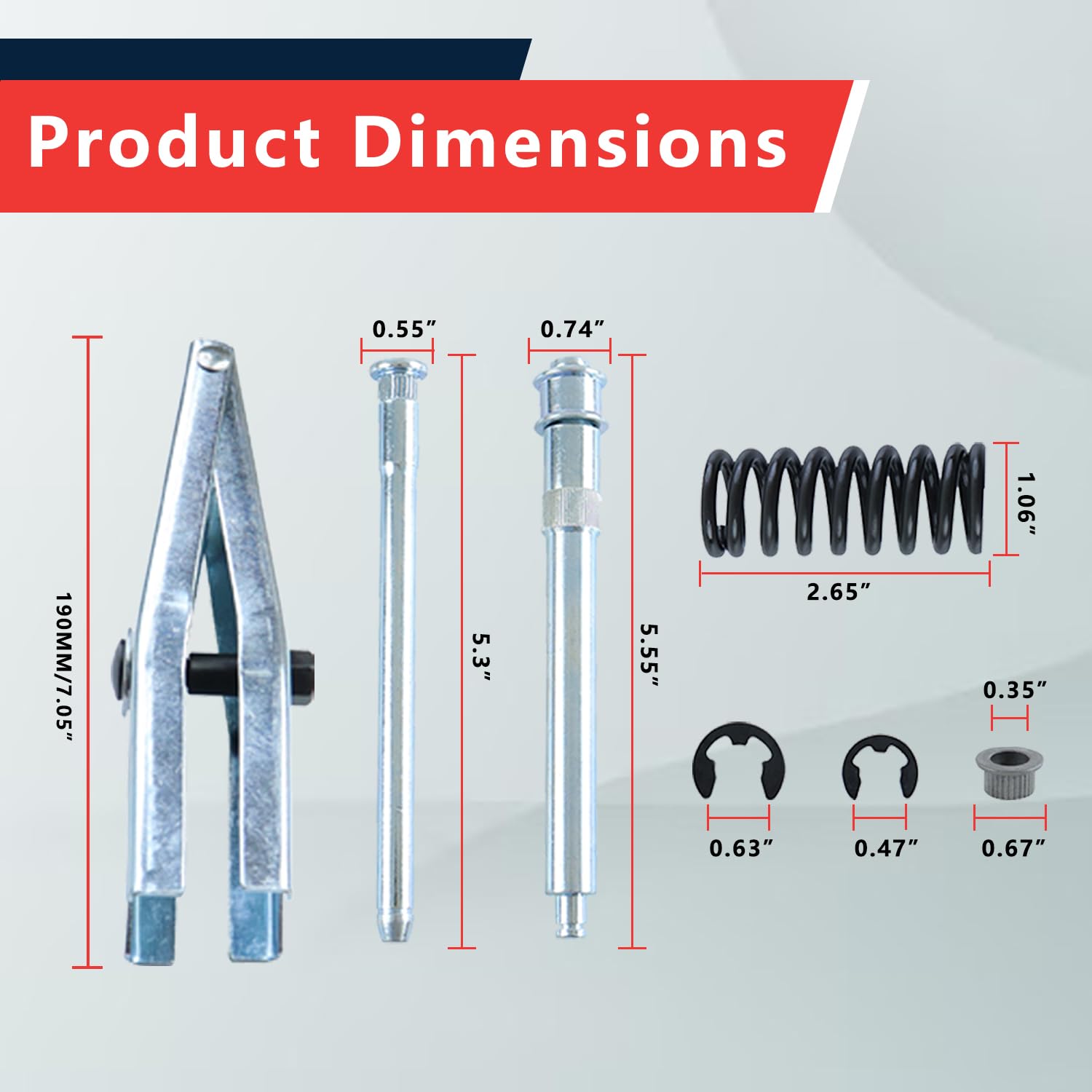 TXRXIZ pins and bushings beside ruler showing correct scale for fitment