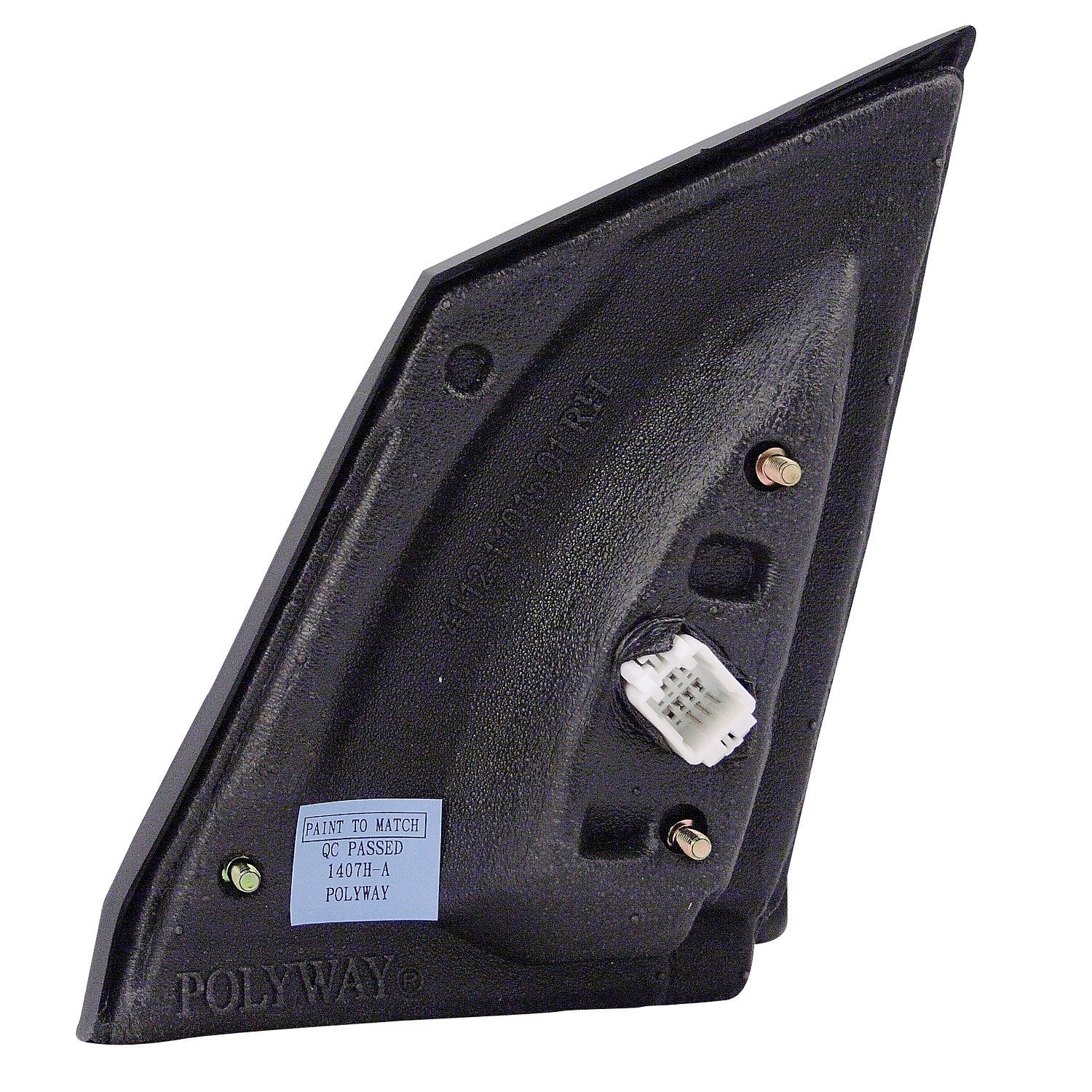 TYC mirror close-up of glass and bracket highlighting stable alignment