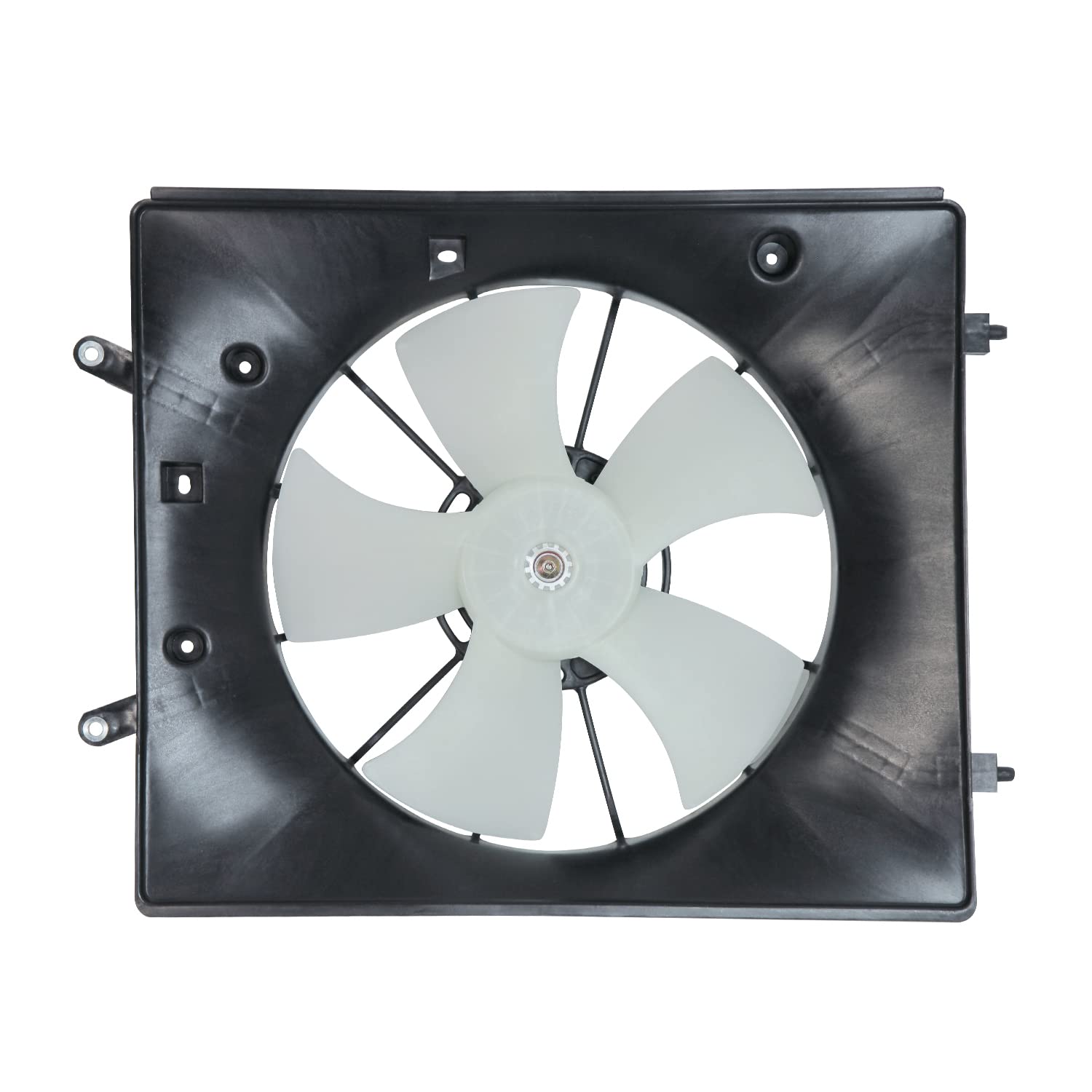 TYC cooling fan assembly front view showing complete motor and shroud for easy fit