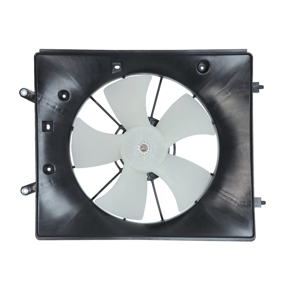 TYC cooling fan assembly front view showing complete motor and shroud for easy fit