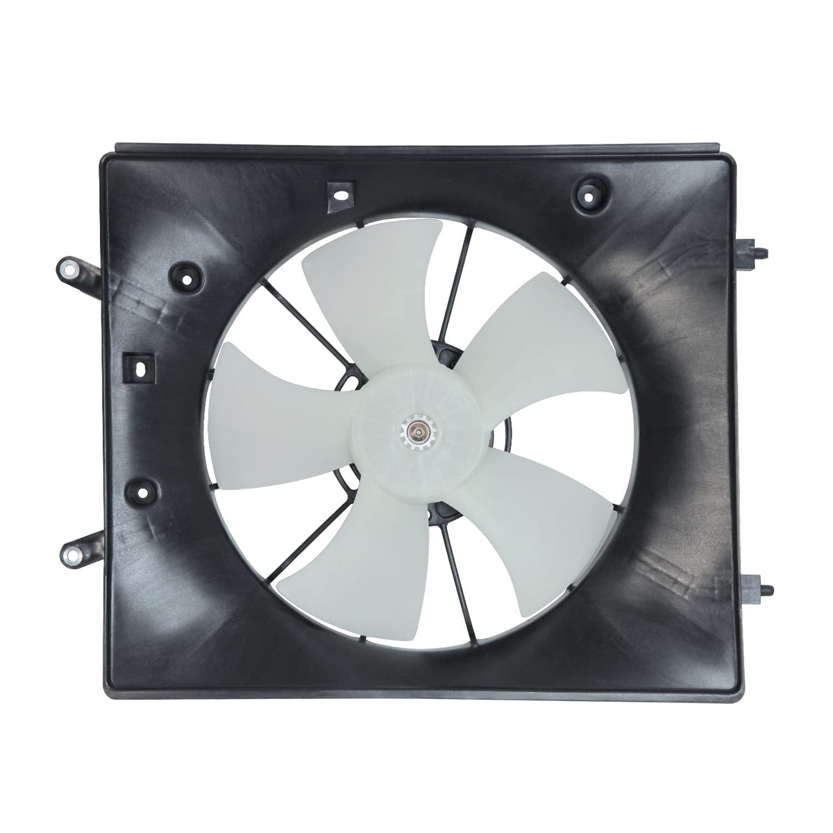 TYC cooling fan assembly front view showing complete motor and shroud for easy fit