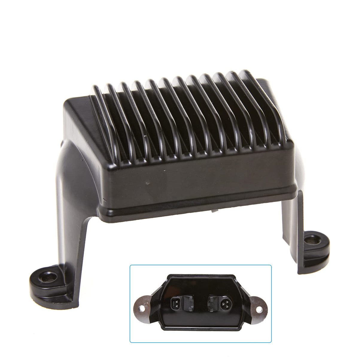 Tykick regulator rectifier front view showing mounting points and fit benefit