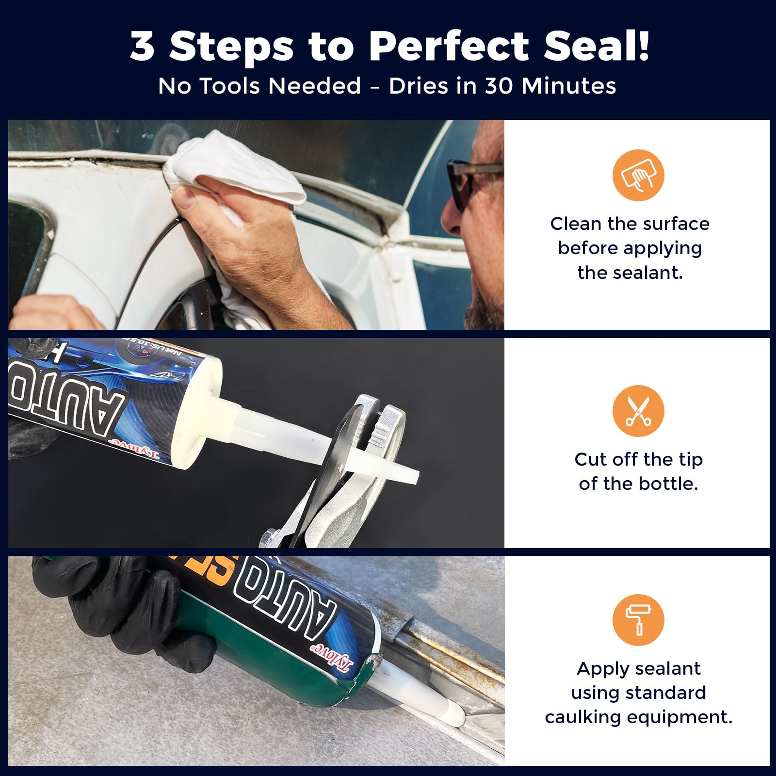 Tylove sealing an RV roof seam showing waterproof protection and flexibility