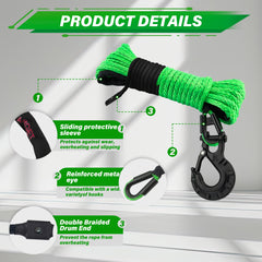 TYT forged winch hook and rubber stopper detail for secure attachment