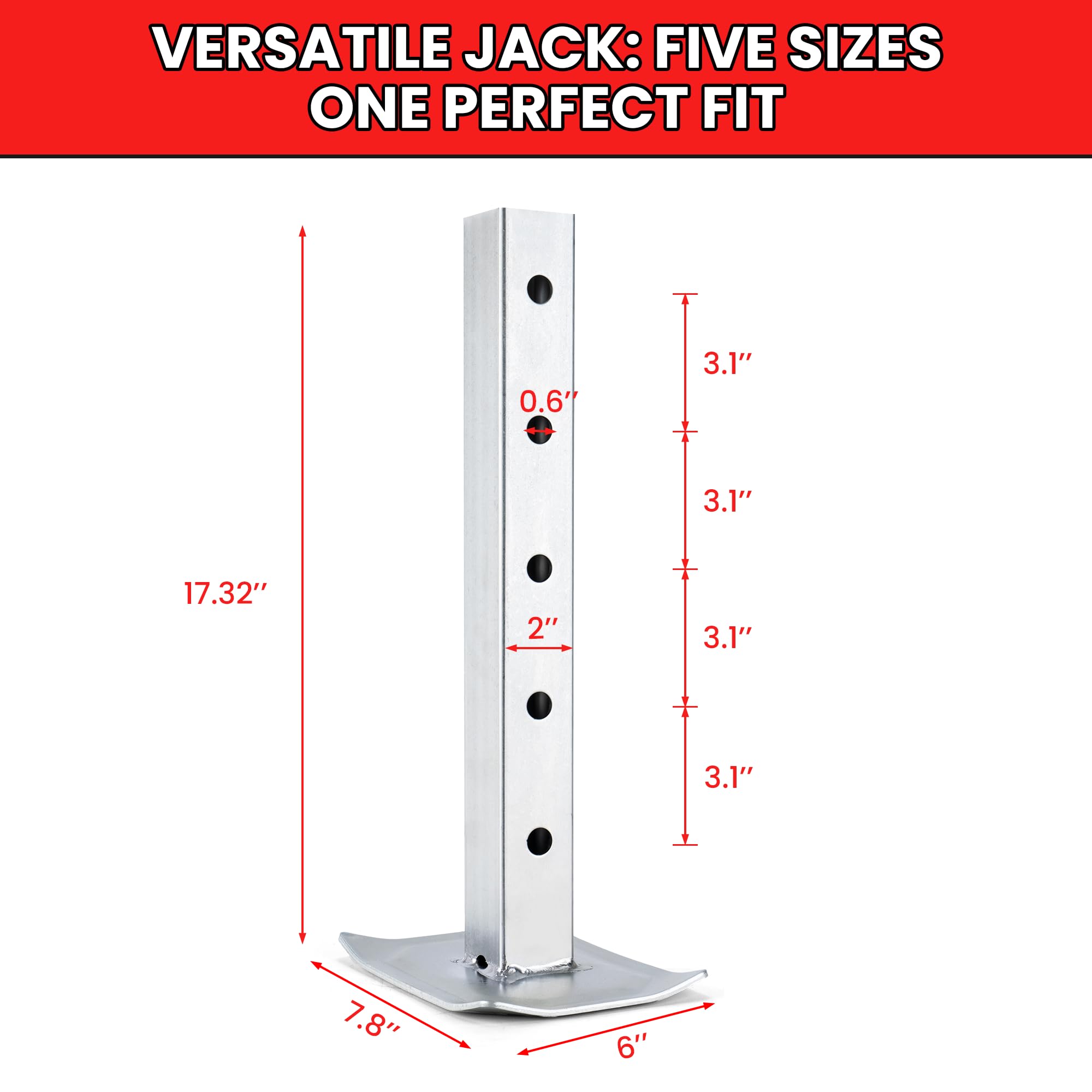 TYT jack installed on trailer tongue demonstrating stable side lifting