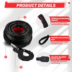 TYT protective sleeve on rope protecting from abrasion and UV