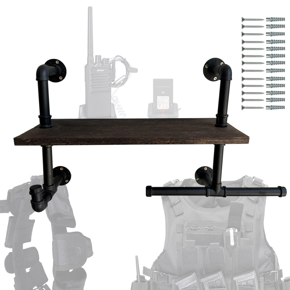 TYTAMMON front view of mounted rack showing sturdy board and hooks, durable storage