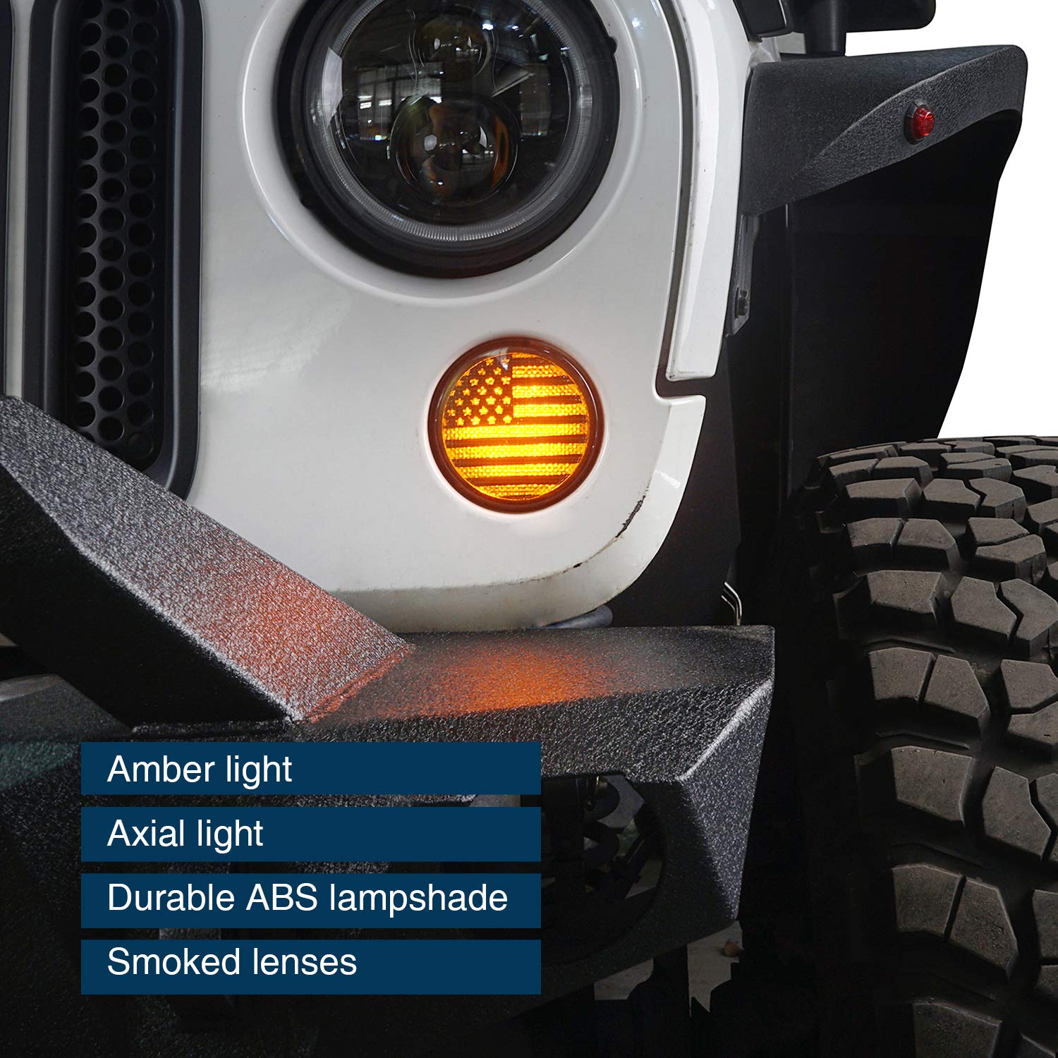 u-Box US flag image visible on lens adding patriotic styling when lit