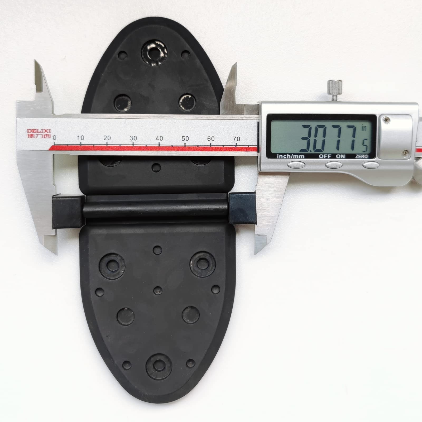 UANOFCN exhaust flapper next to ruler showing dimensions for correct compatibility