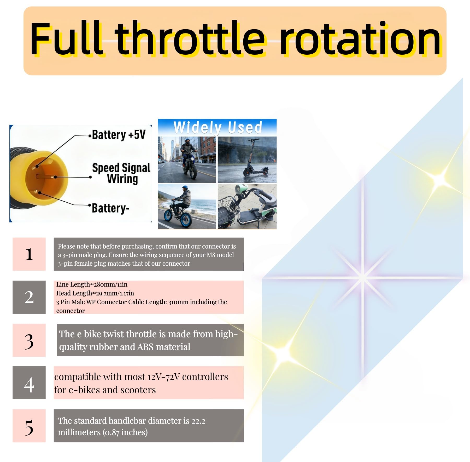 UAOPL 3‑pin waterproof connector detail showing sealed connection reliability