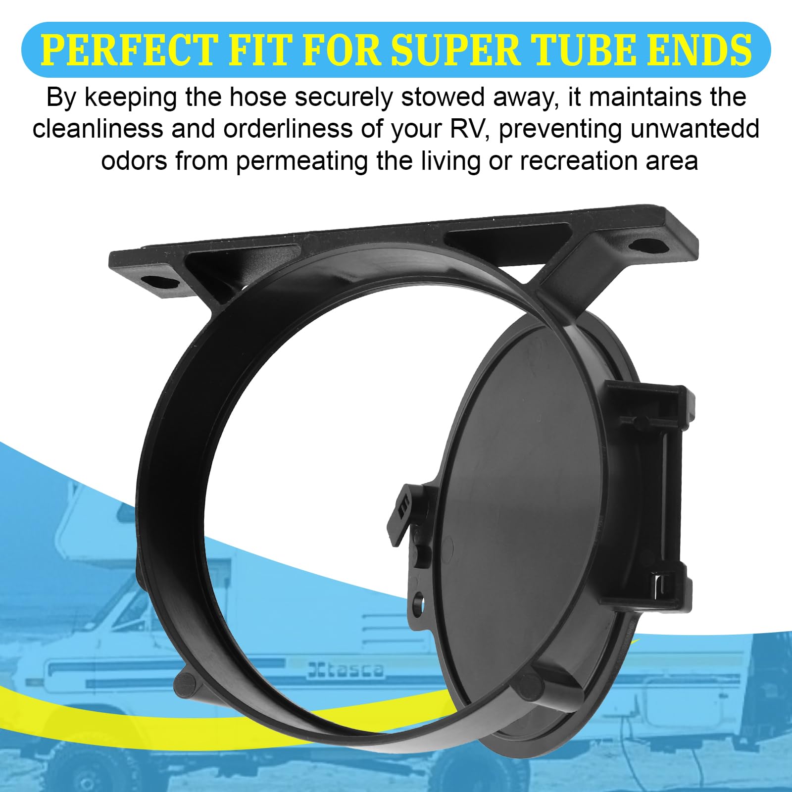 UASAM installed on RV hose tube demonstrating tidy, protected storage