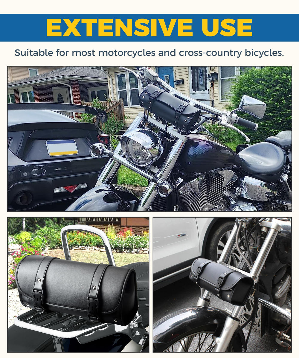 UBOG lifestyle shot on city motorcycle showing convenient on-ride storage