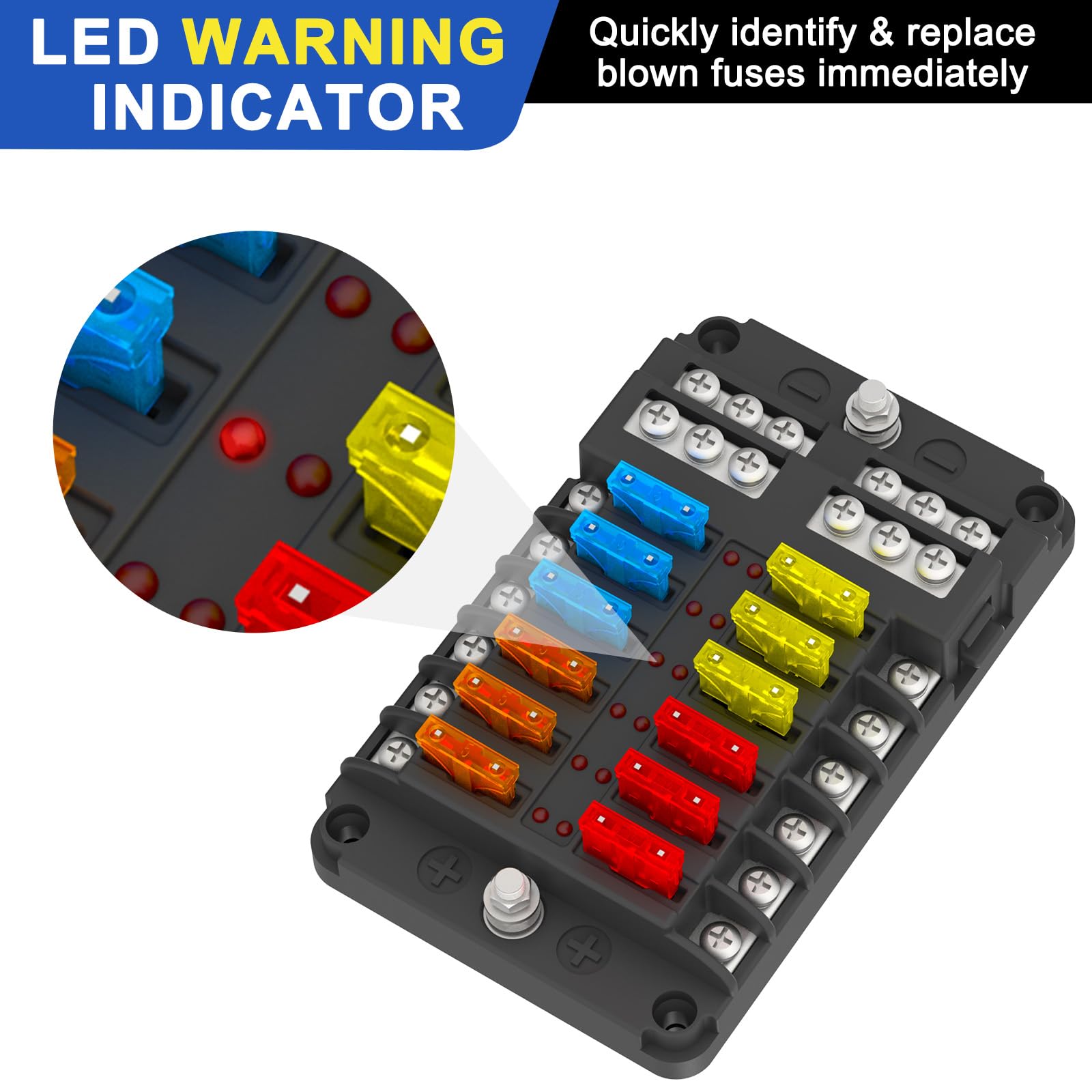 UCkasayfy terminal detail showing clear labels and sturdy terminals for easy wiring