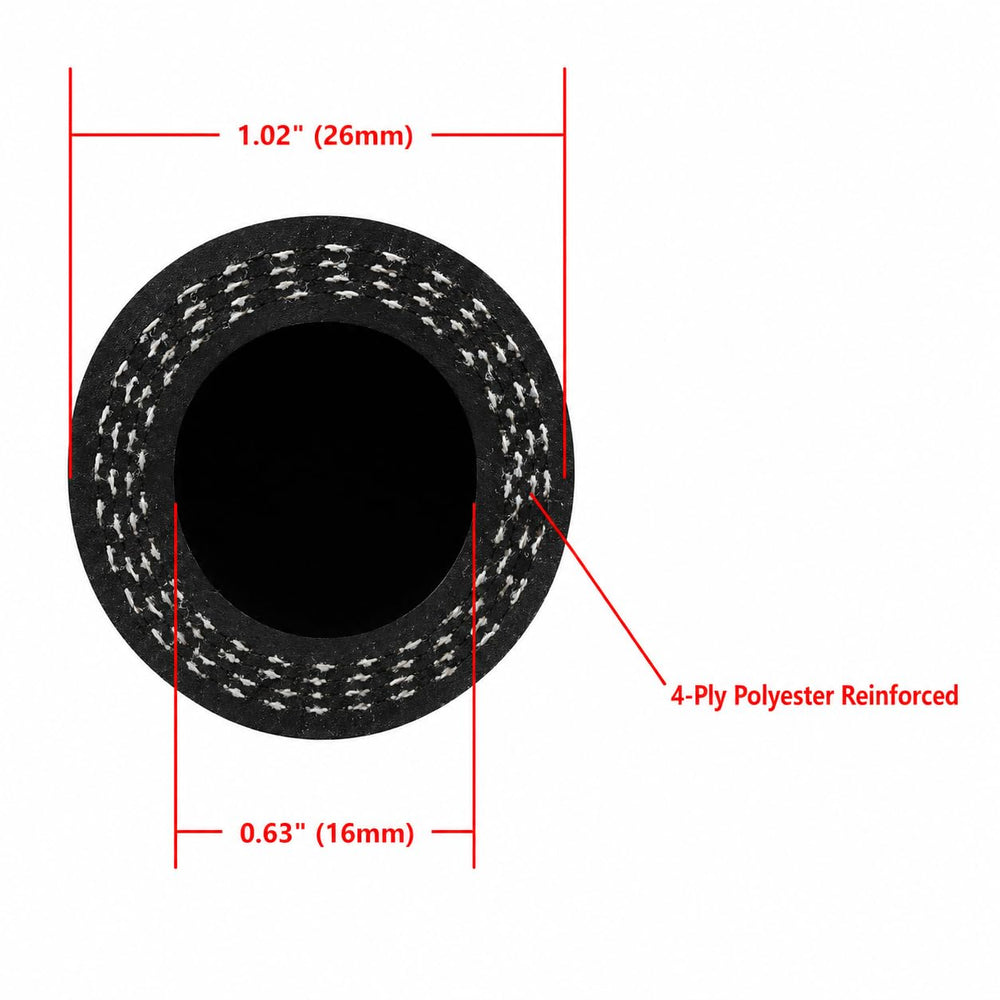 Ucreative hose reinforcement close-up showing 4-ply braid for stronger pressure resistance