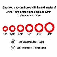 ucreative hoses lined up by diameter showing 3mm–10mm sizes for correct selection